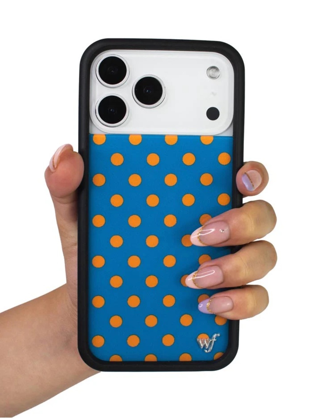 Wildflower Cases IPhone 17 Pro Max Blue & Orange Polka Dot Phone Case
